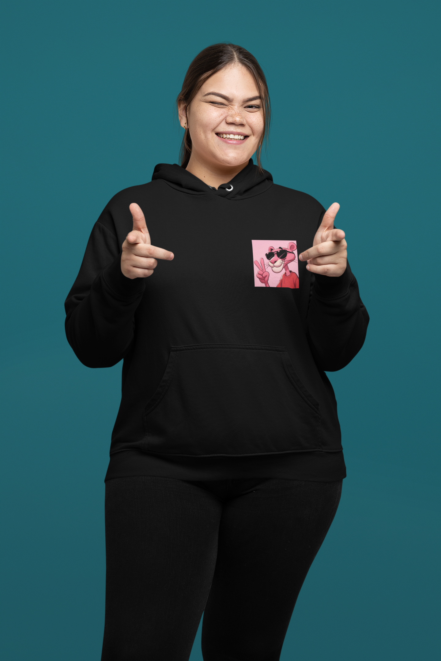 Women's Black Printed Hoodie - Image 3
