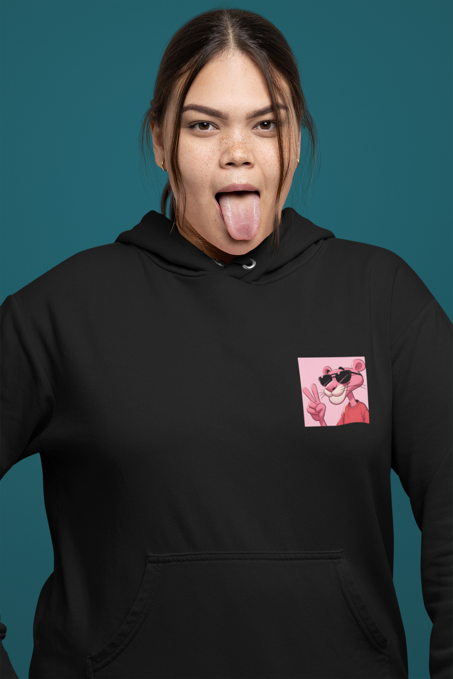 Women's Black Printed Hoodie - Image 4