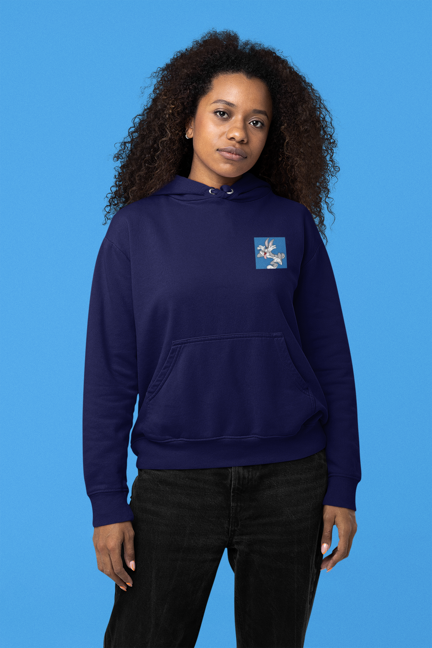 Women's Printed Hoodie Blue - Image 2