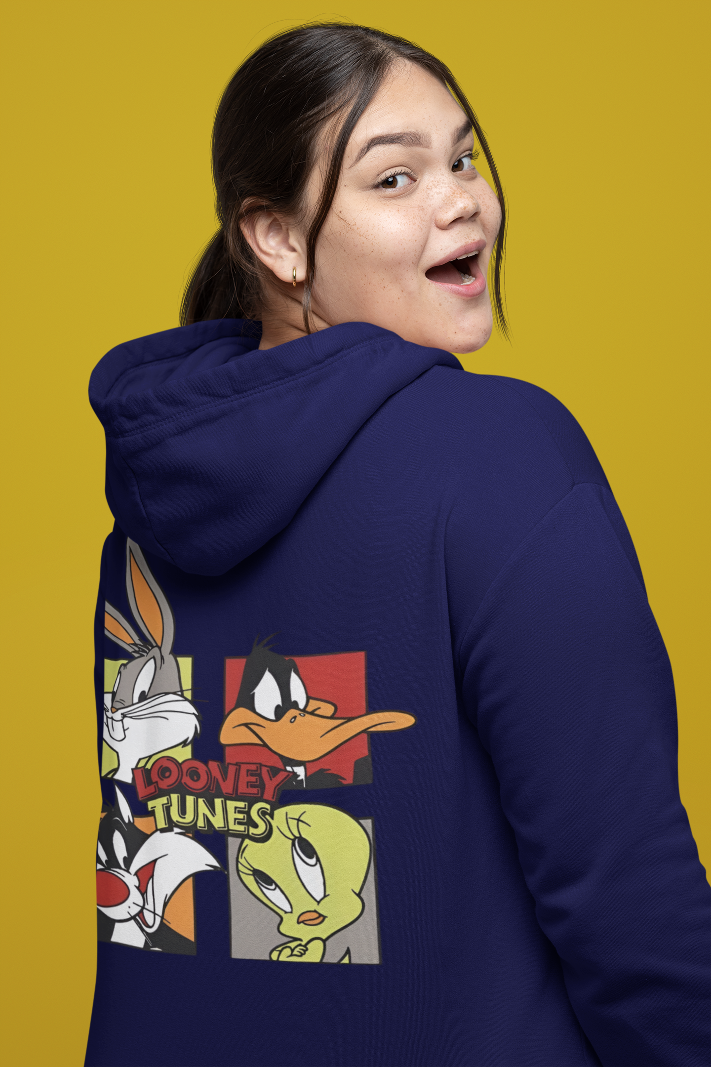 Women's Printed Hoodie Blue - Image 3