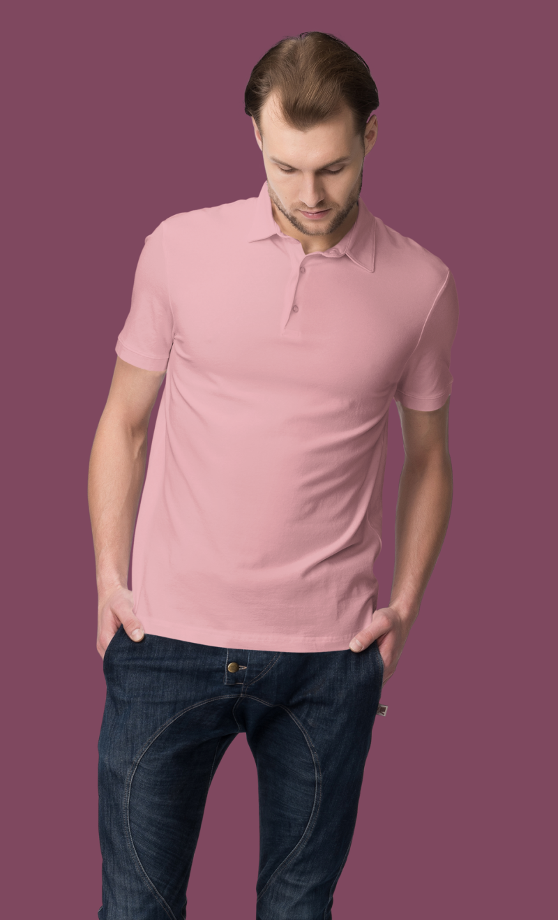 On Trend Men's Polo Shirt (Candle Pink)