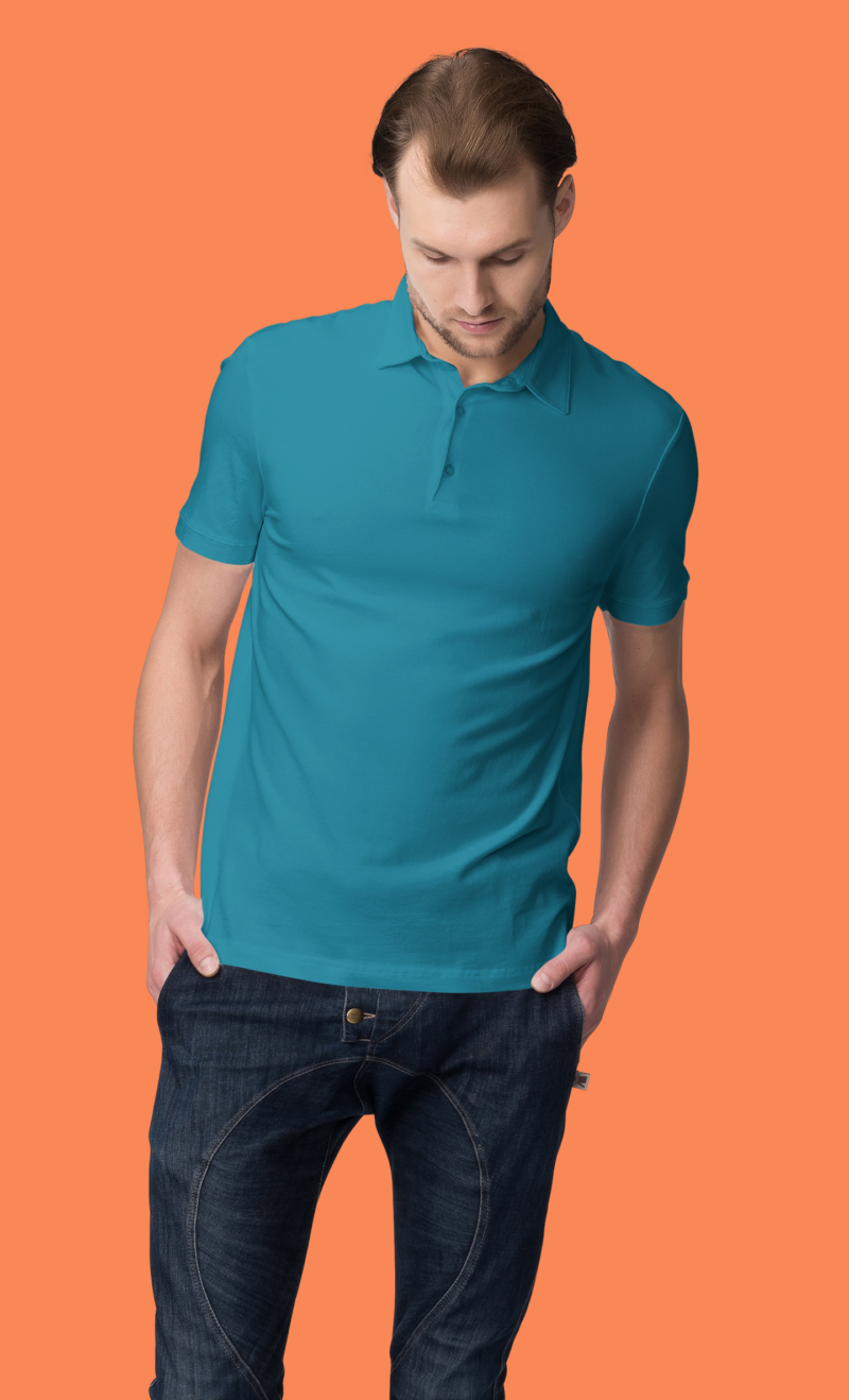 On Trend Men's Polo Shirt (Crystal Teal)